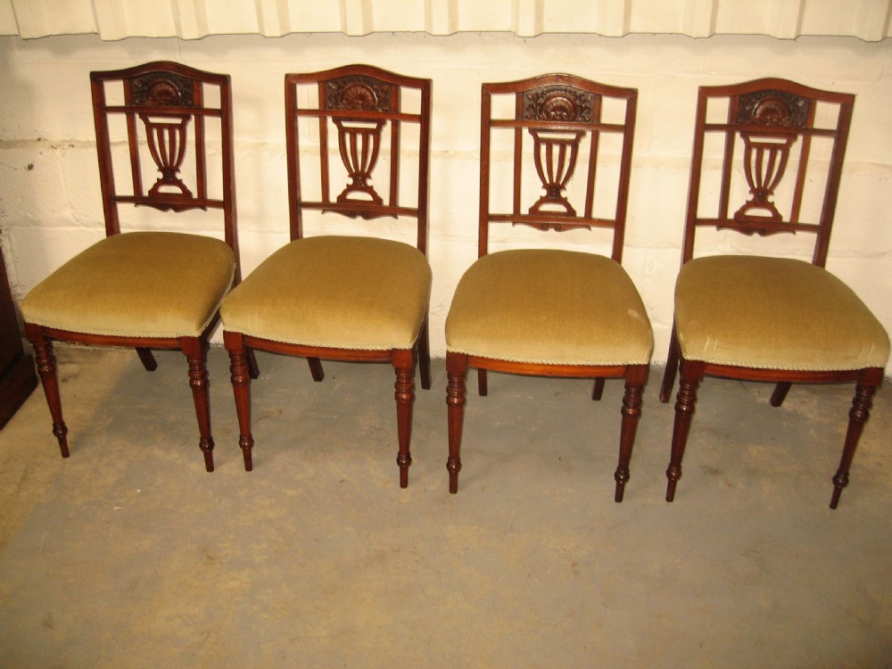 Set of four late victorian dining chairs