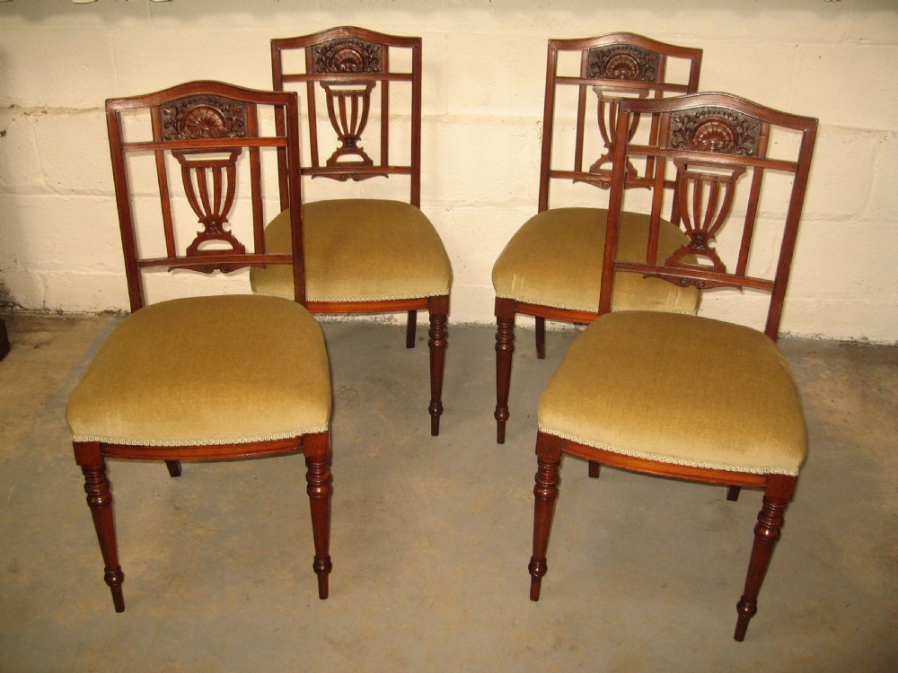 Set of four late victorian dining chairs View II