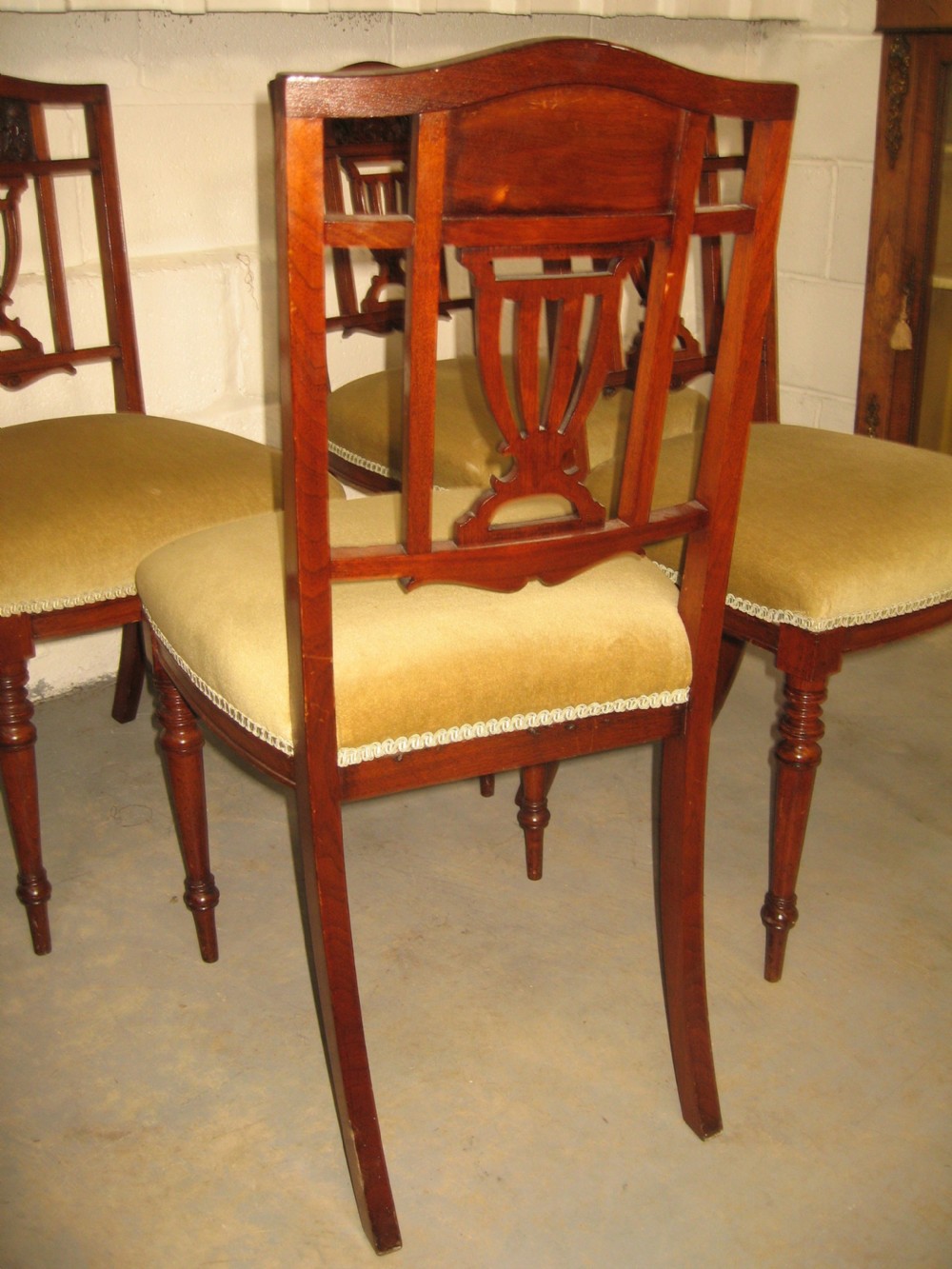 Set of four late victorian dining chairs View V