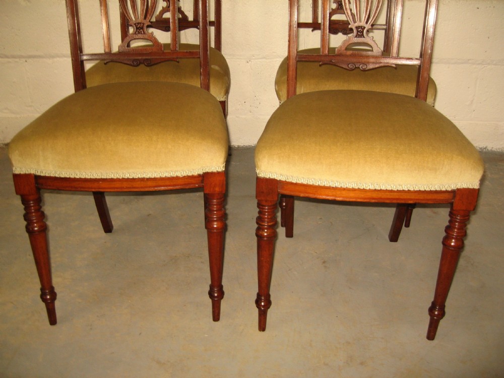 Set of four late victorian dining chairs View VI