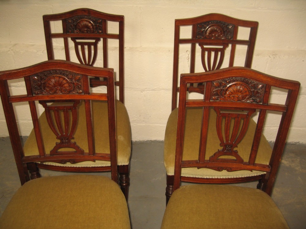 Set of four late victorian dining chairs View VII