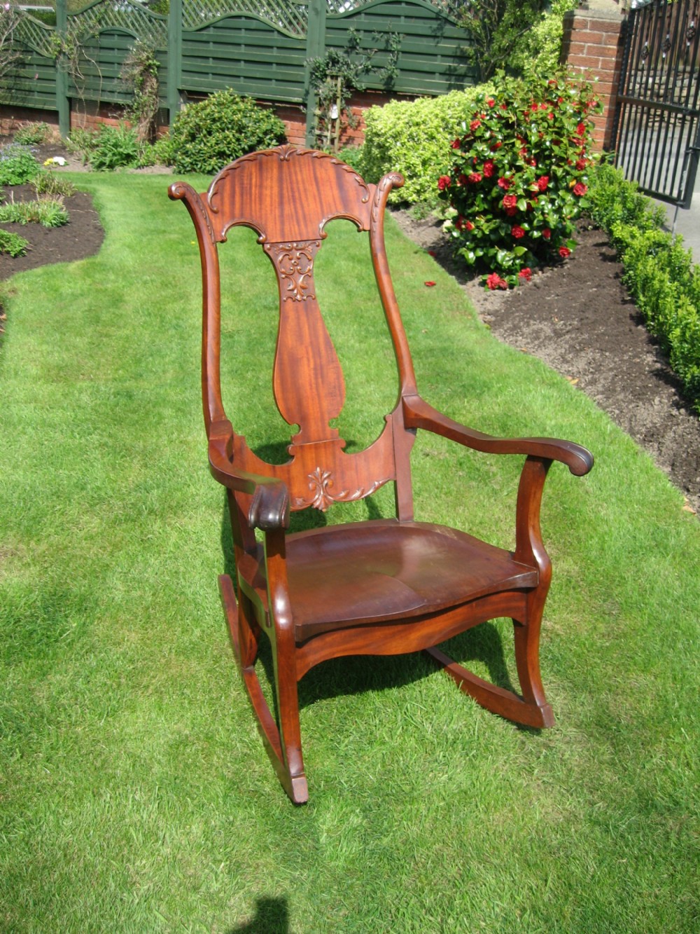Mahogany rocking arm chair View II