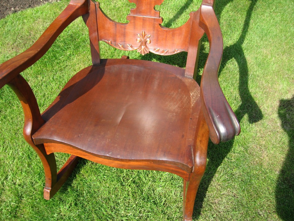 Mahogany rocking arm chair View V