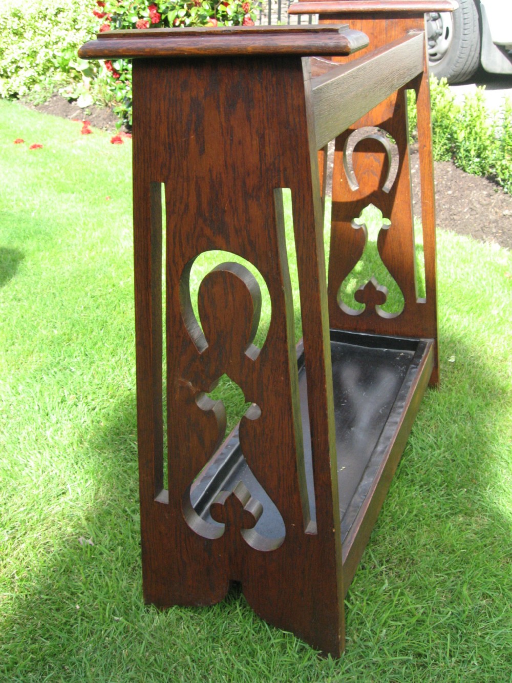 Oak arts and crafts  walking stick stand View V