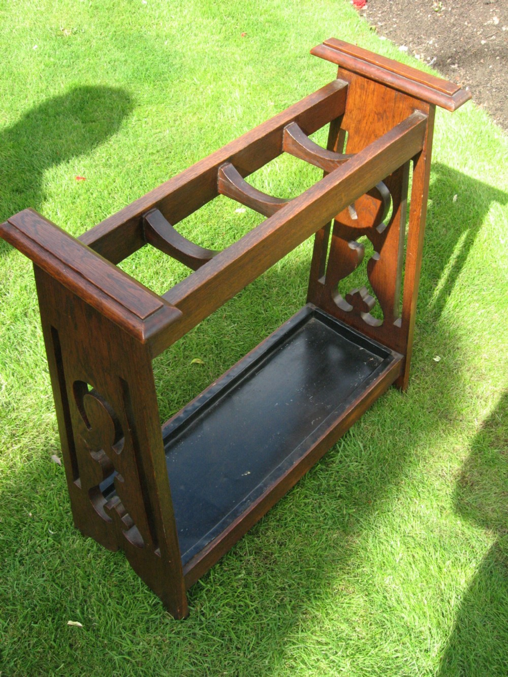 Oak arts and crafts  walking stick stand View VI