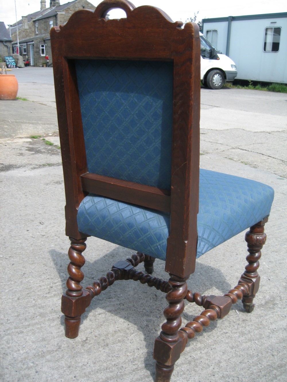 Set of six Victorian oak  dining chairs View V