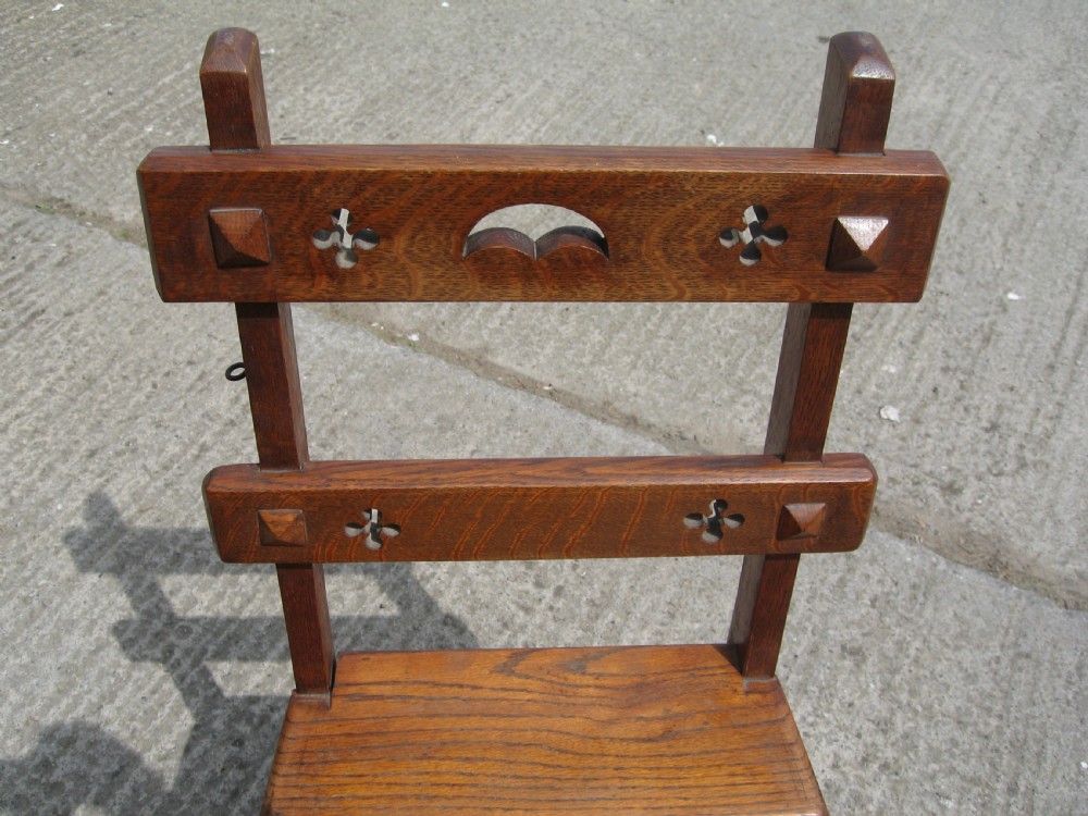 Victorian oak folding chair  steps View III