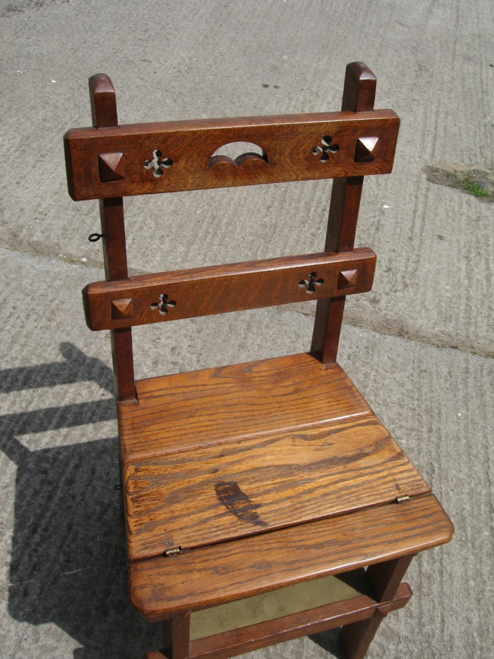 Victorian oak folding chair  steps View V