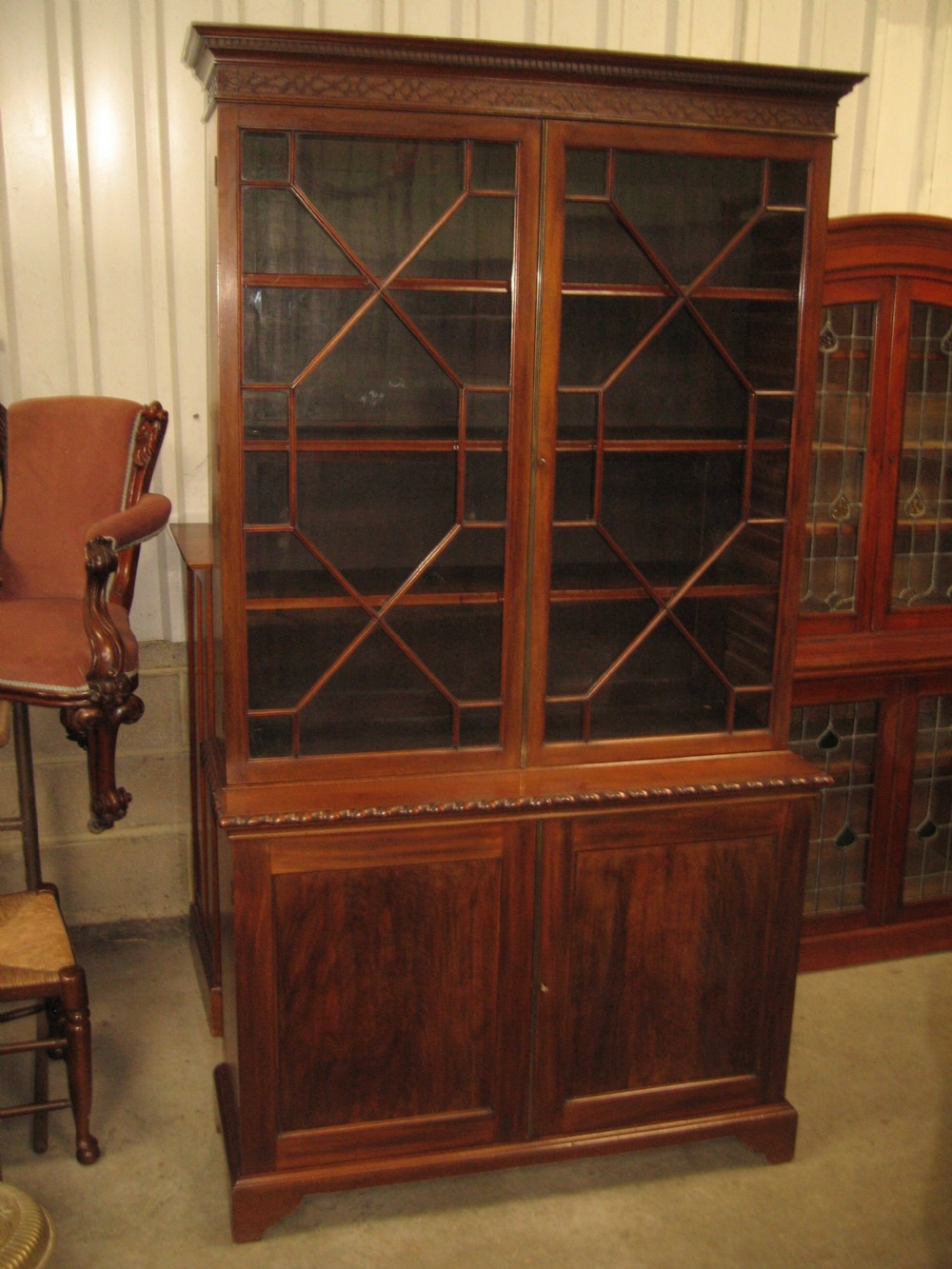 Georgian  style mahogany cupboard bookcase