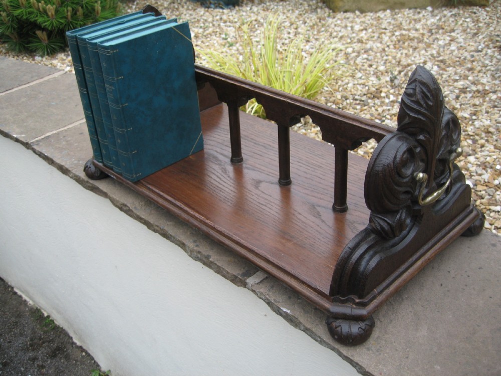 Victorian oak small  book rack