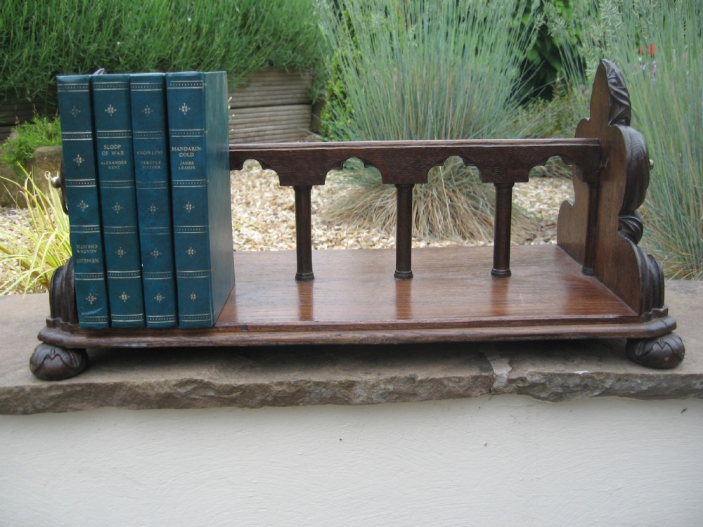 Victorian oak small  book rack View II