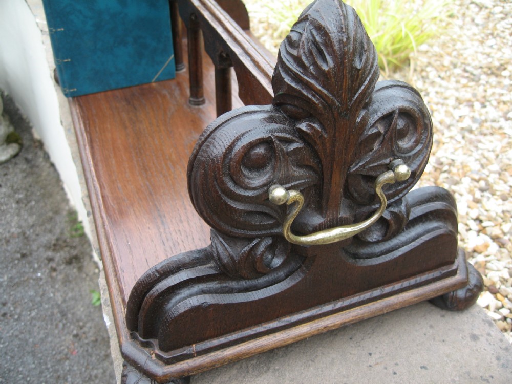 Victorian oak small  book rack View III