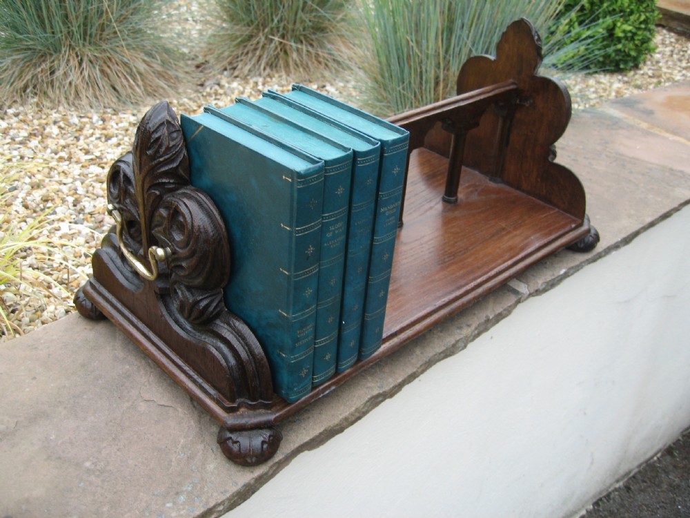 Victorian oak small  book rack View IV