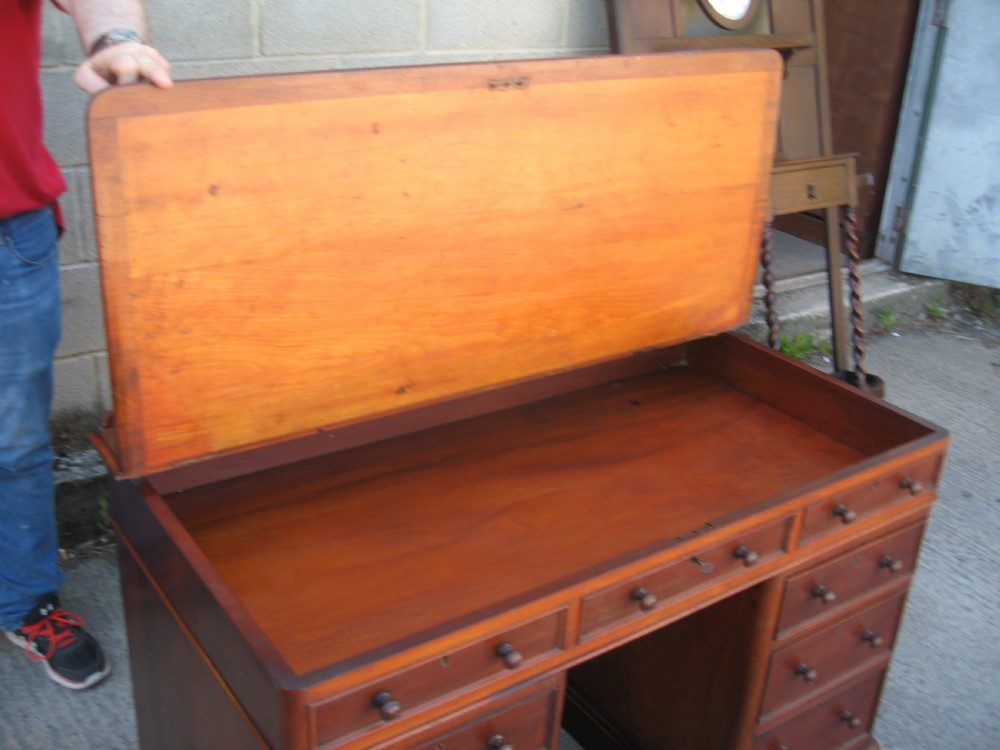 Unusual Victorian mahogany  desk View X