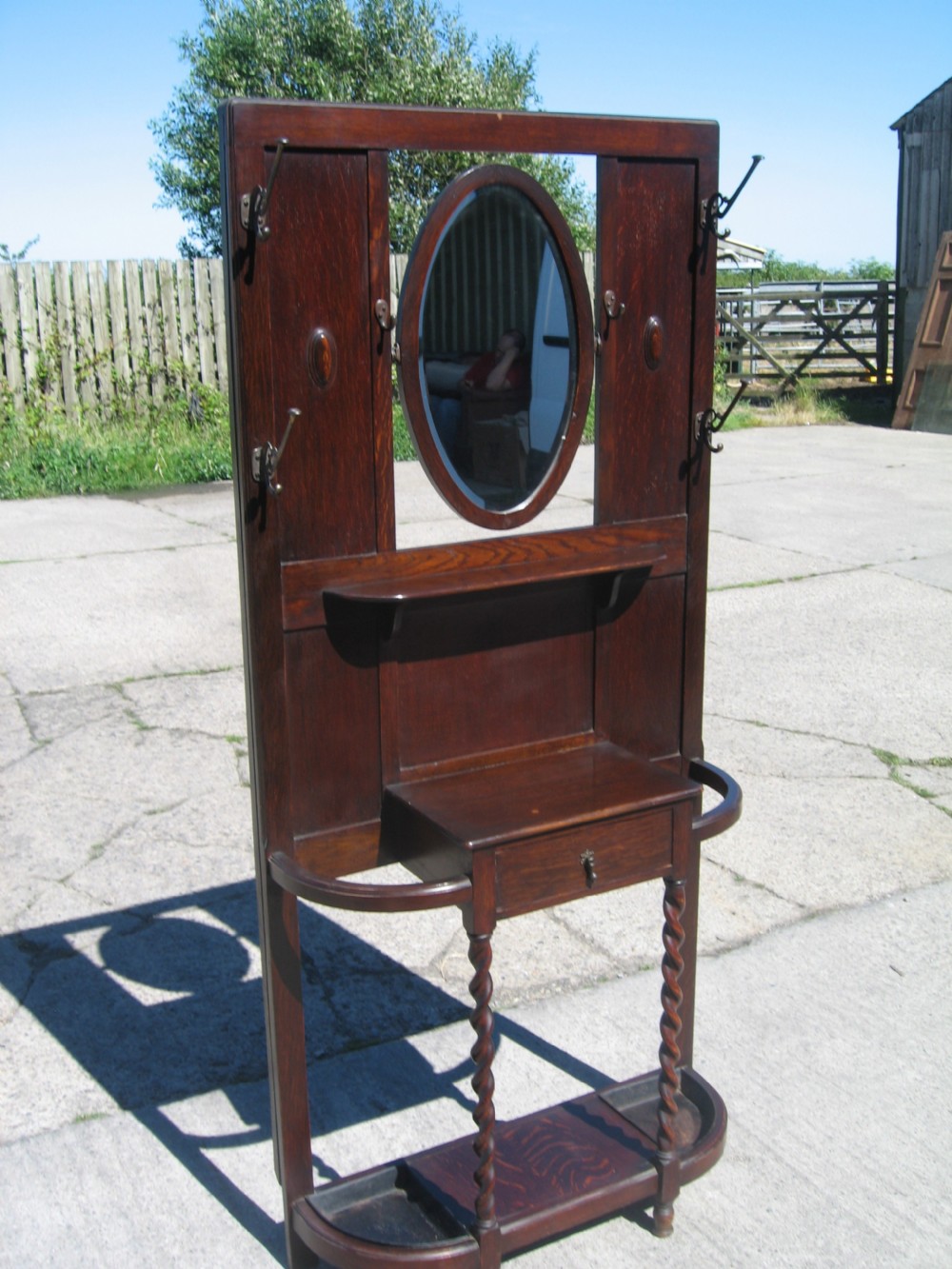 Oak hall stand hat coat  rack View IV