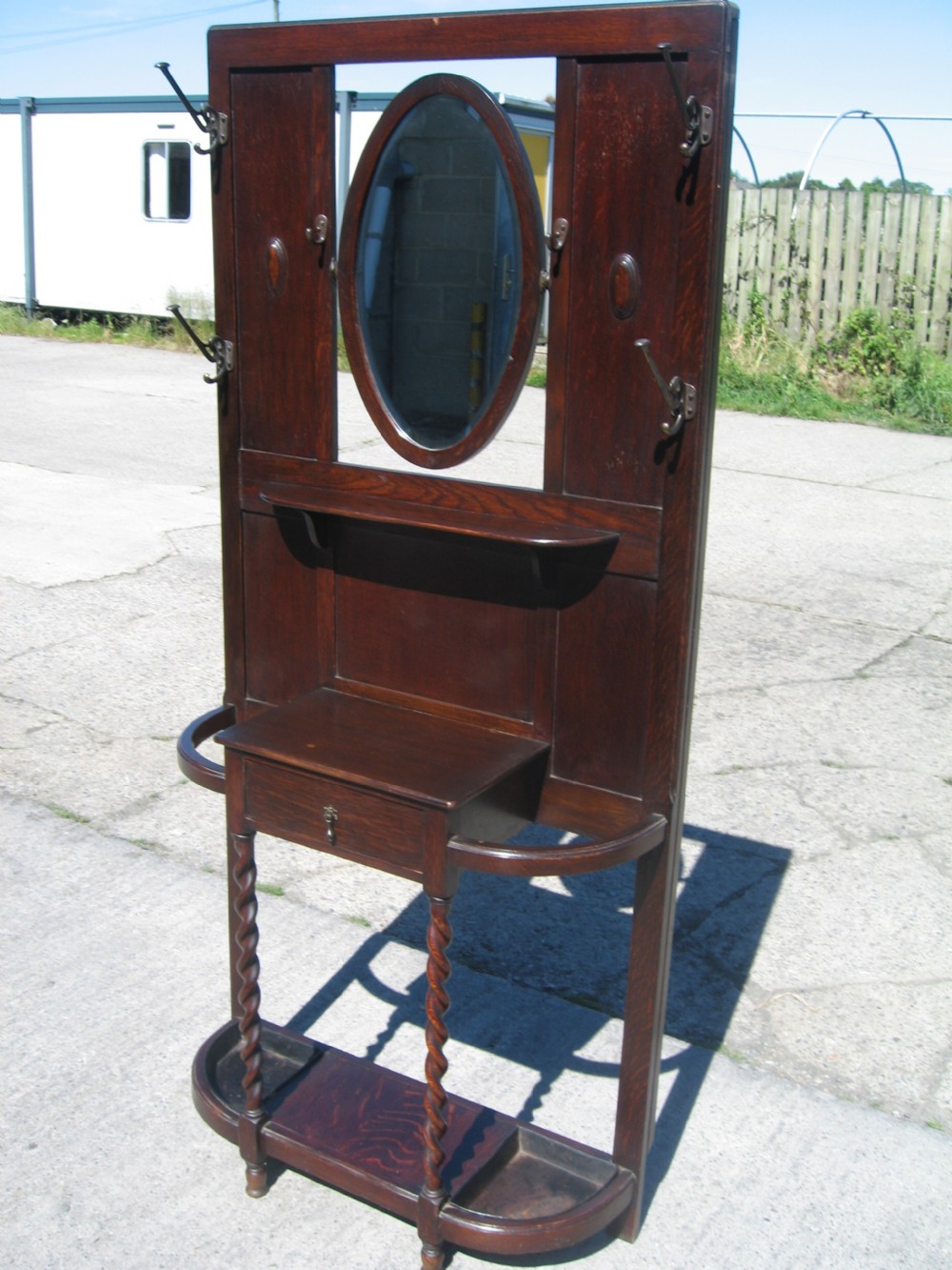 Oak hall stand hat coat  rack View V