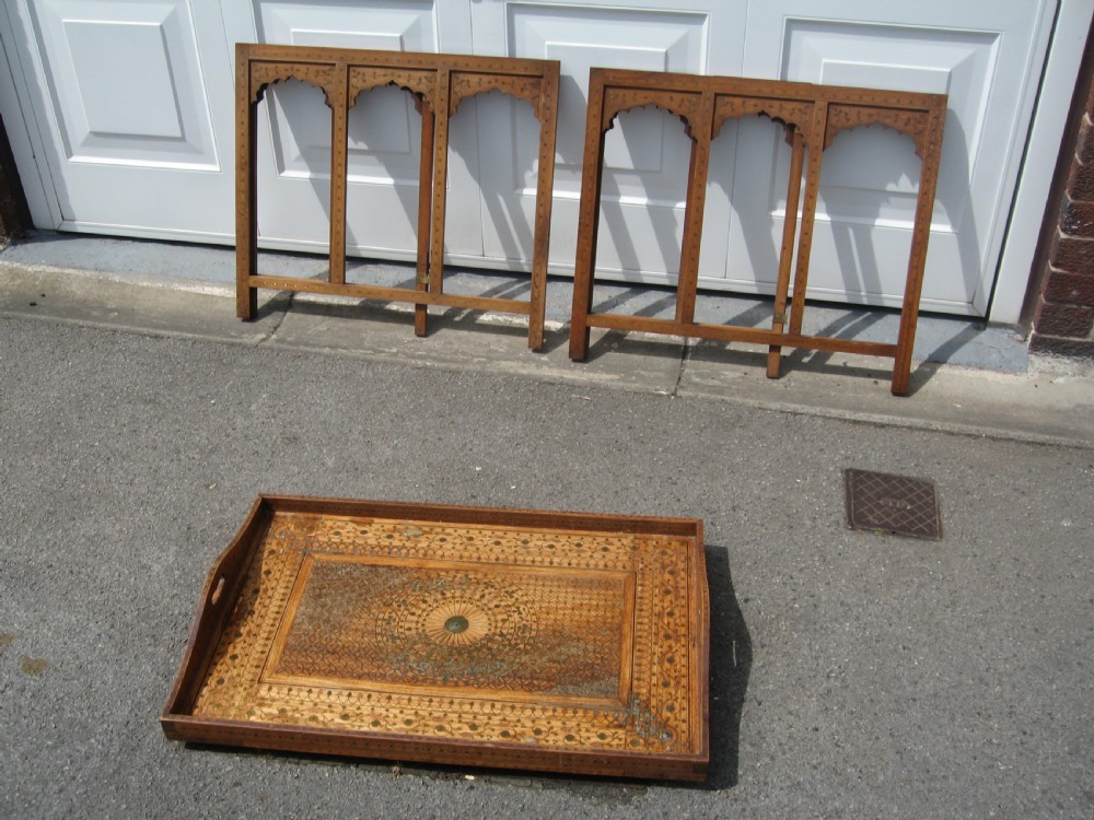 Indian  teak folding  table and tray View II