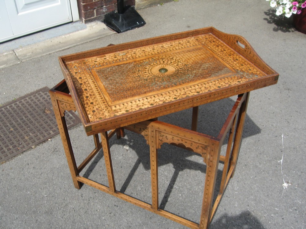 Indian  teak folding  table and tray View VI