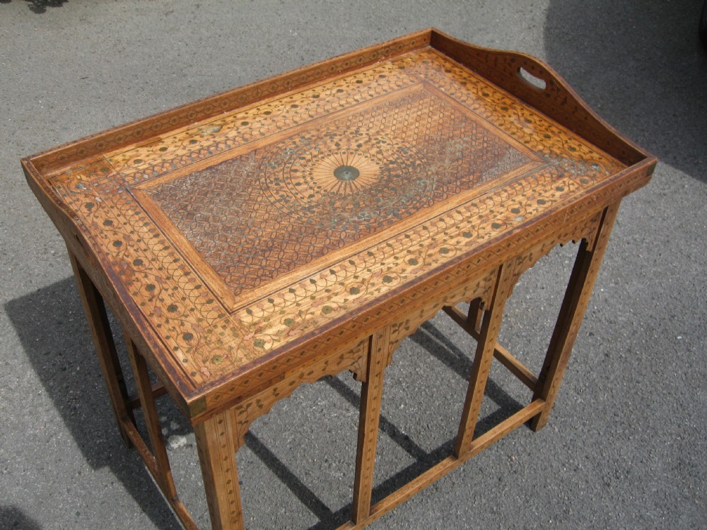 Indian  teak folding  table and tray View VII
