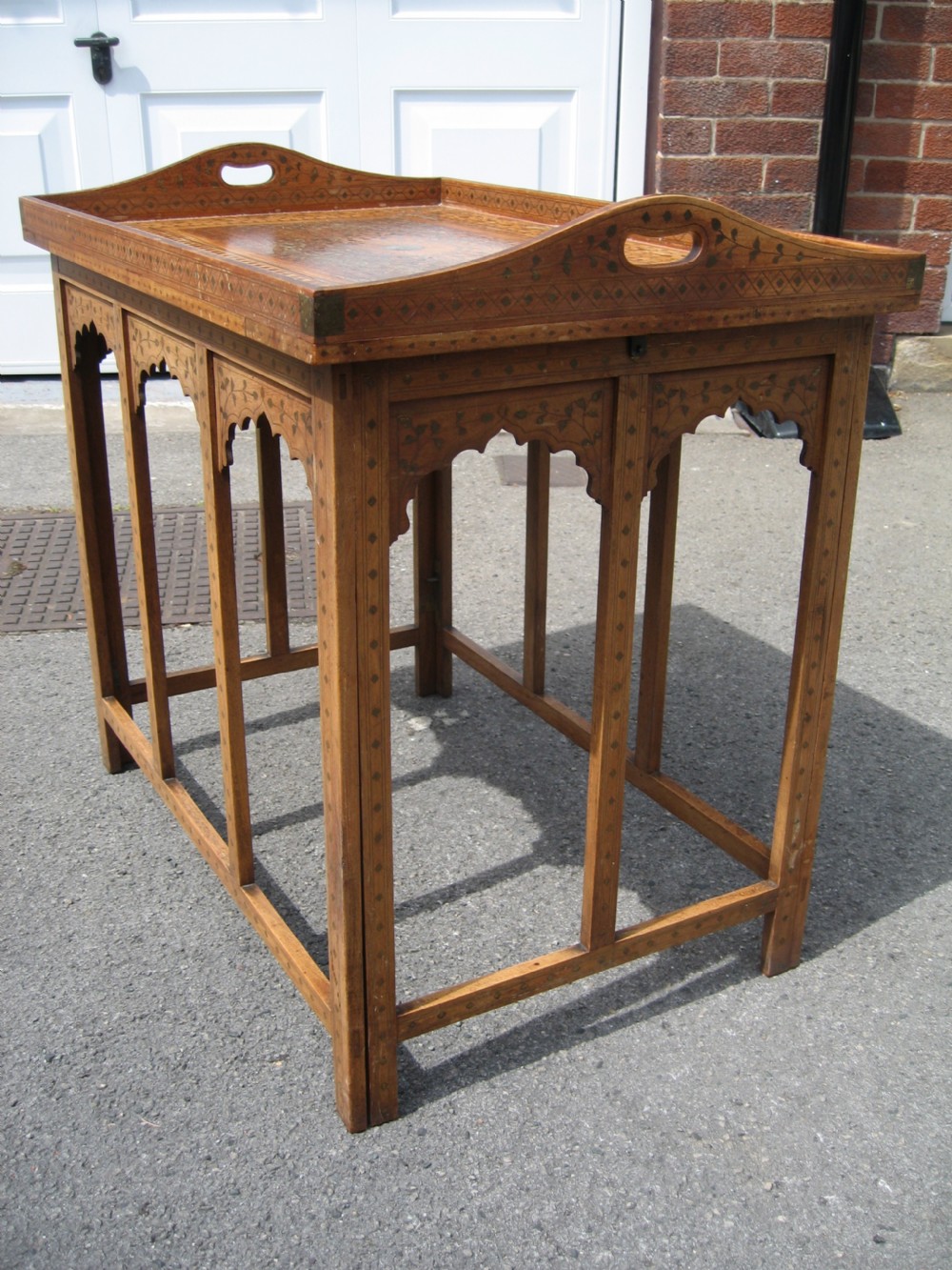 Indian  teak folding  table and tray View VIII