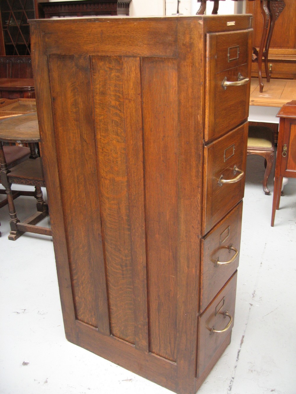 Oak four drawer file chest cabinet View IX