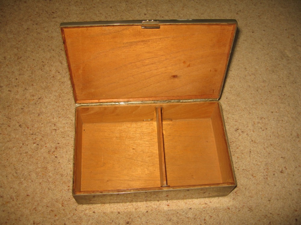 White metal  box with horse and hounds  scene View IV