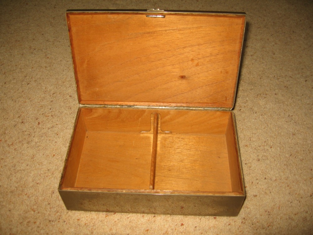 White metal  box with horse and hounds  scene View VI