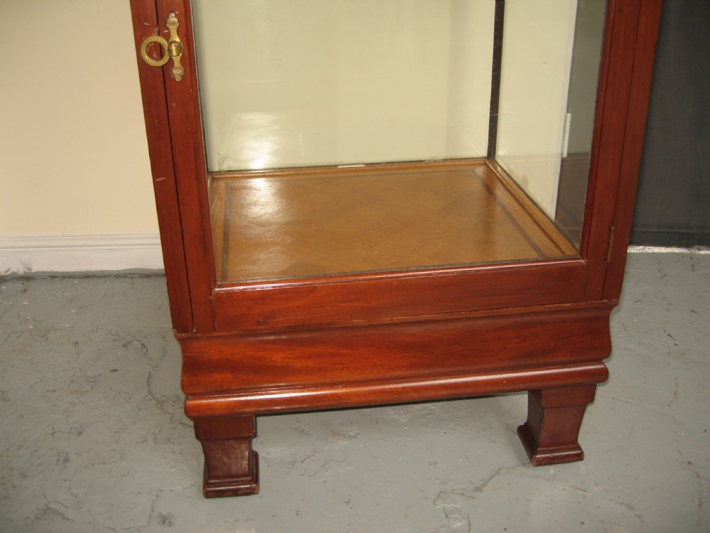 Tall mahogany shop display cabinet View II