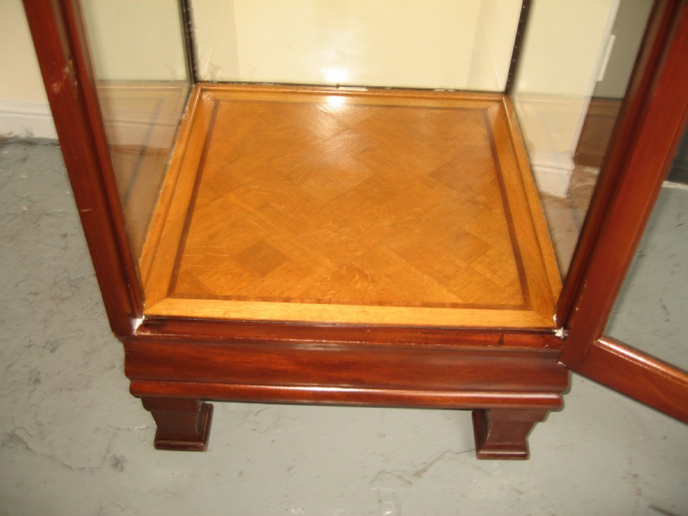 Tall mahogany shop display cabinet View V