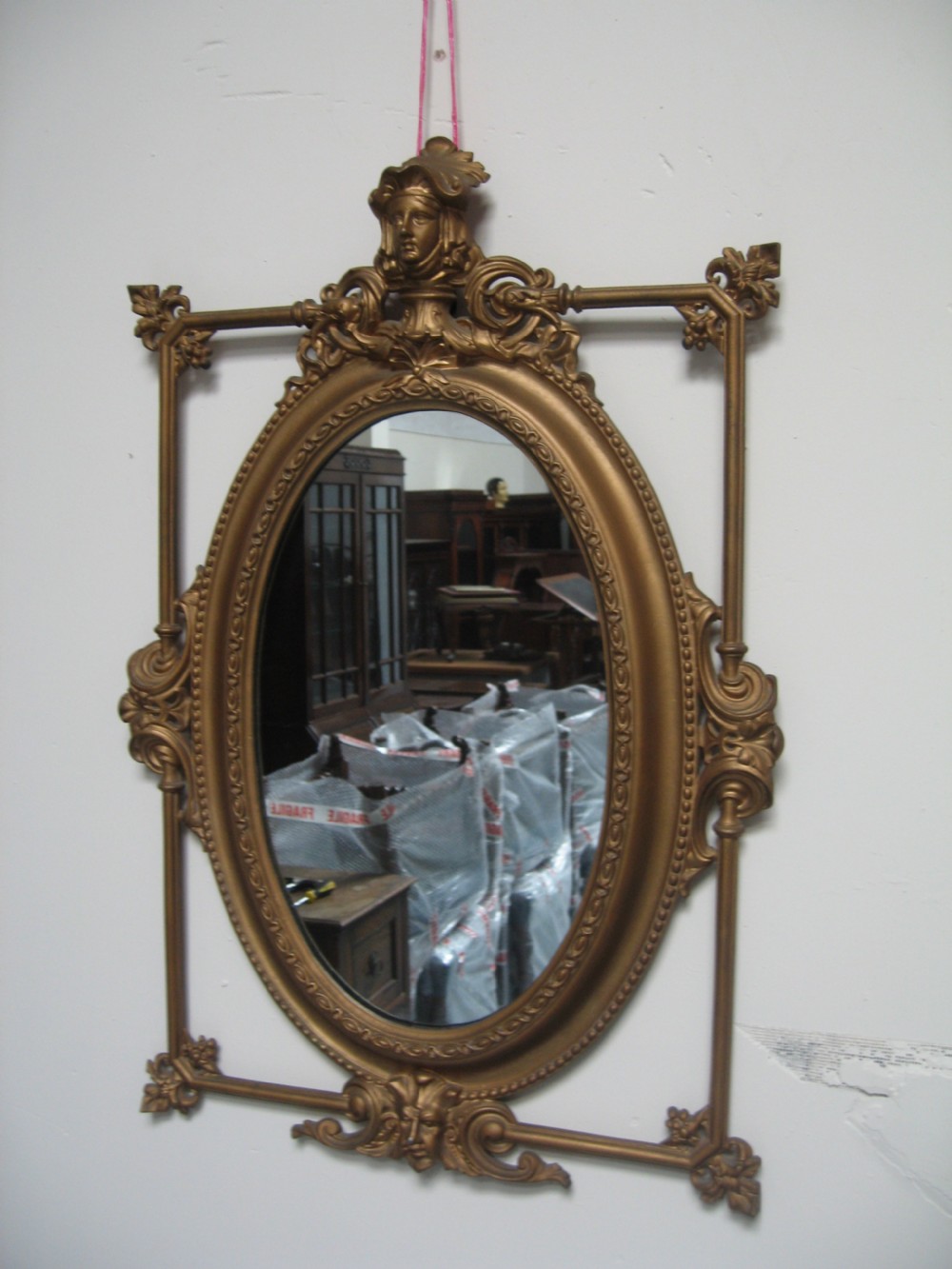19th century  cast iron wall mirror