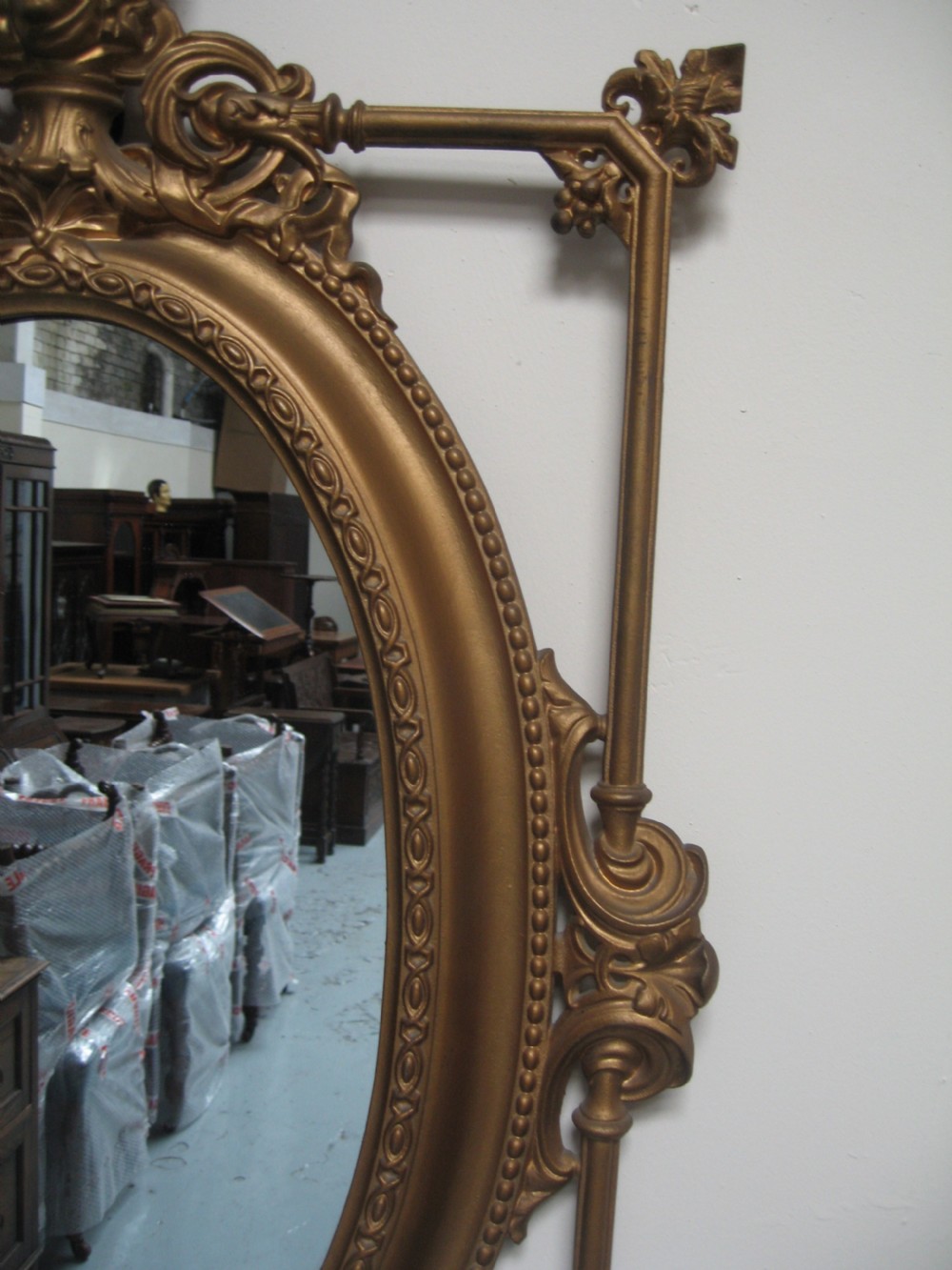 19th century  cast iron wall mirror View IV