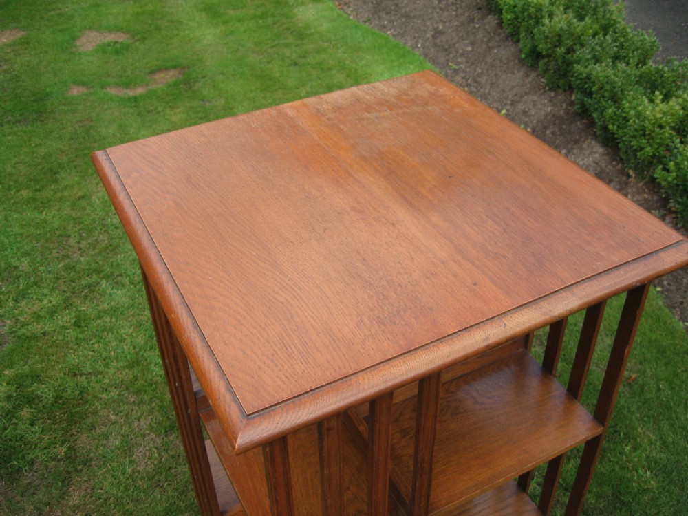 Light oak Edwardian revolving bookcase View IV