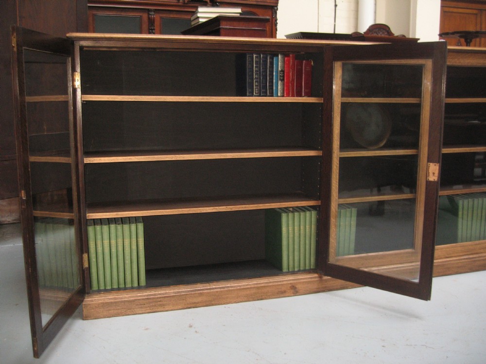 Large light oak  four door bookcase View X