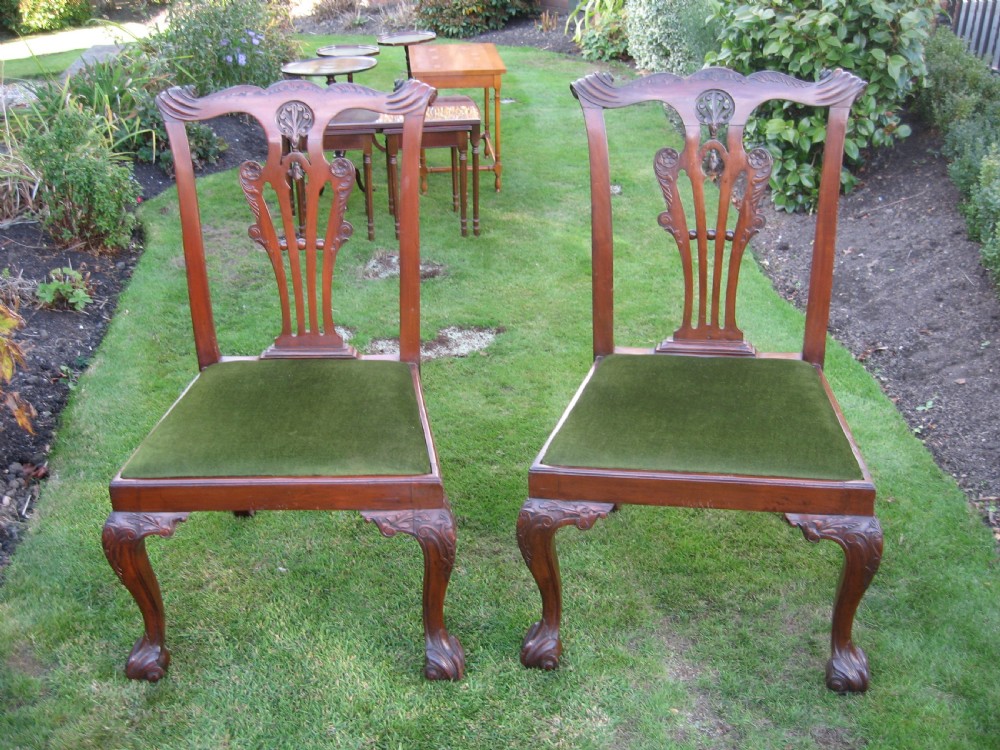 Pair of Chippendale  style mahogany  chairs