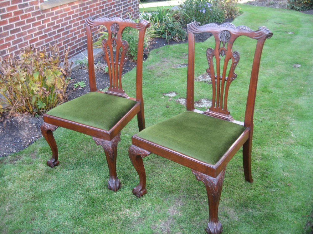 Pair of Chippendale  style mahogany  chairs View II