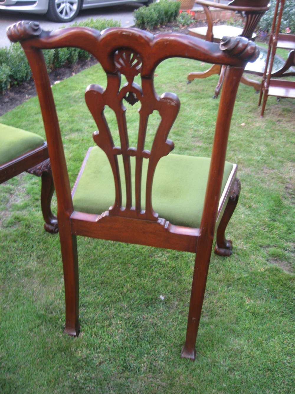 Pair of Chippendale  style mahogany  chairs View V