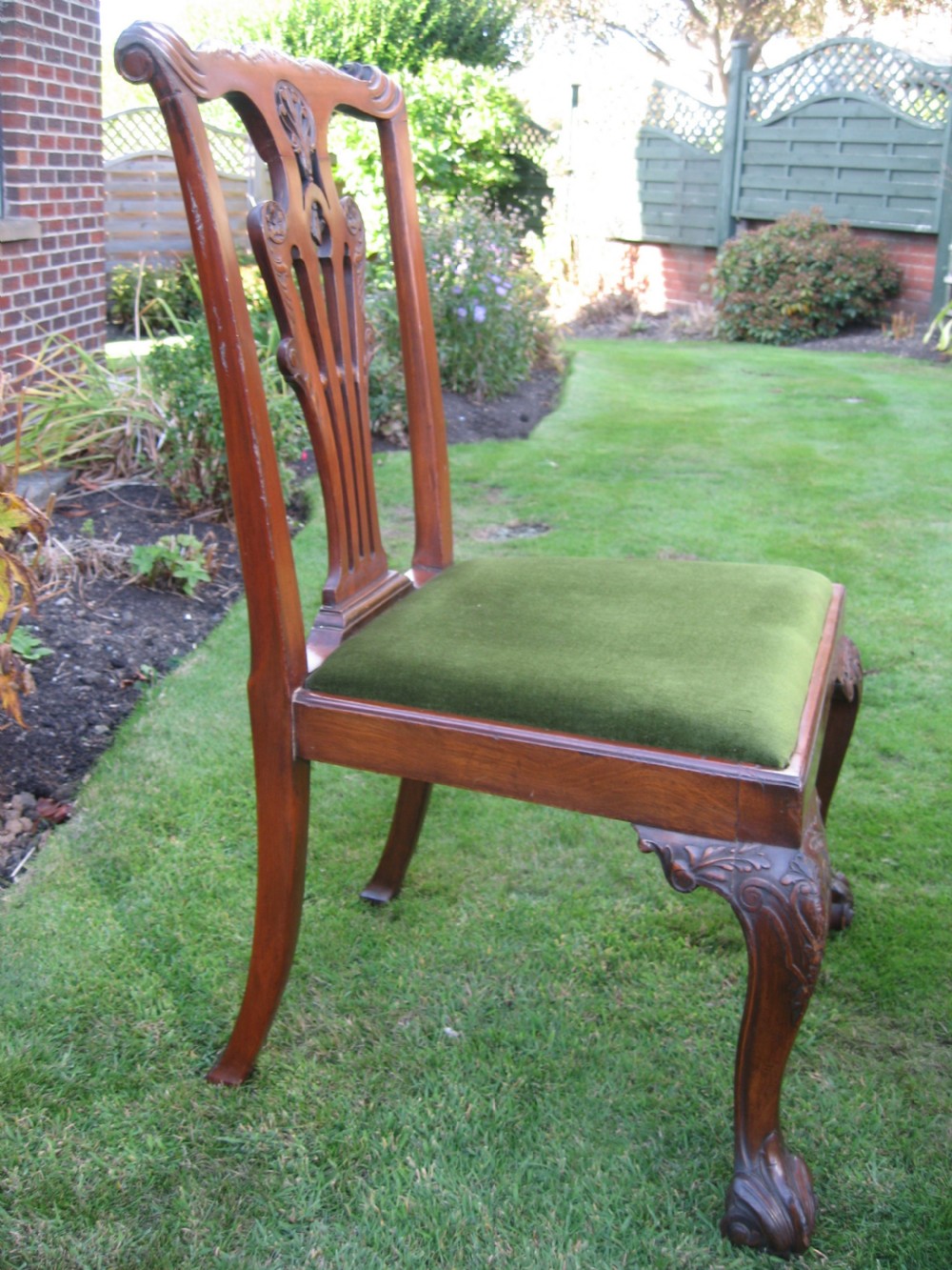 Pair of Chippendale  style mahogany  chairs View X