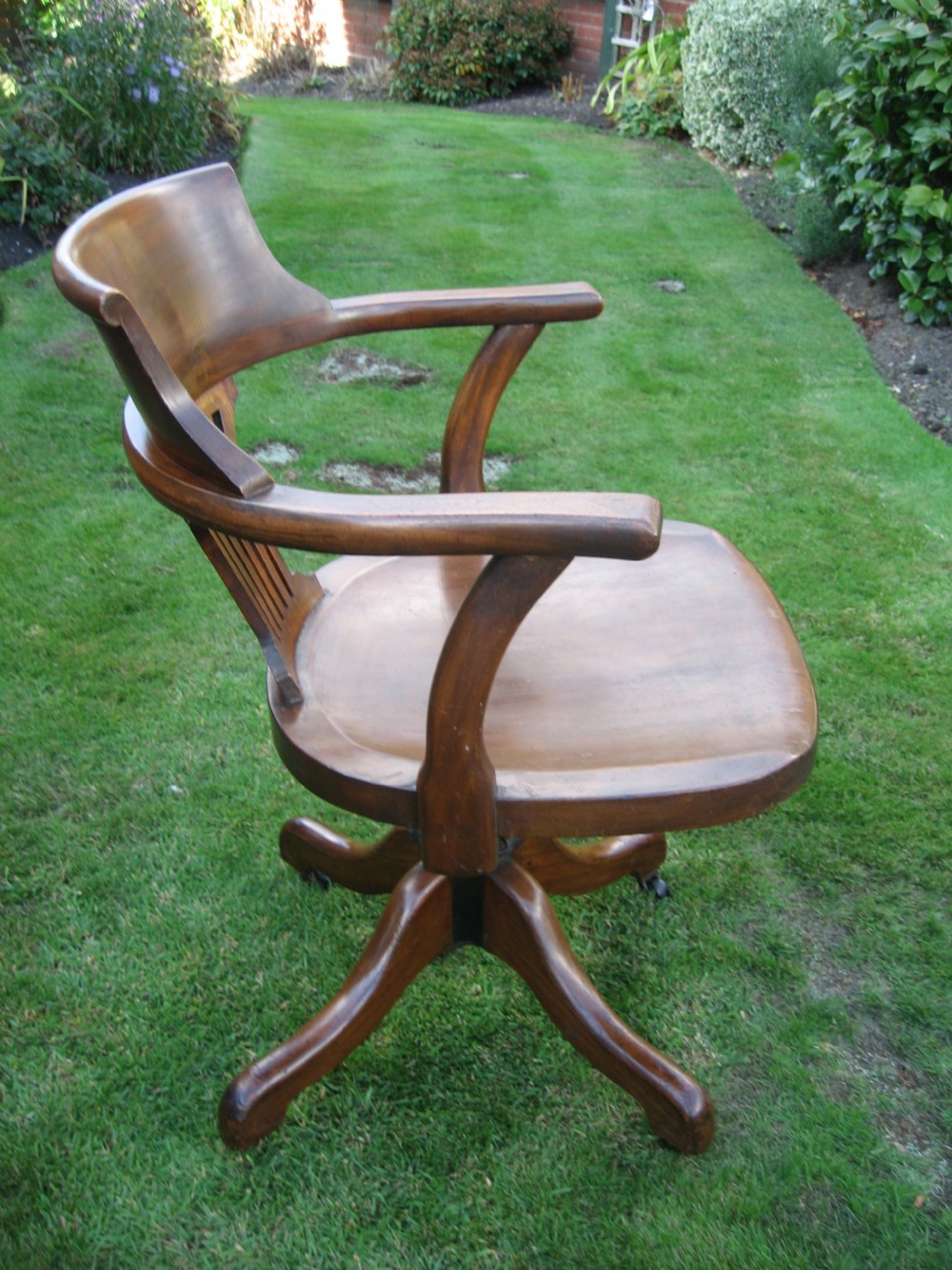 Mahogany  swivel office arm chair View II