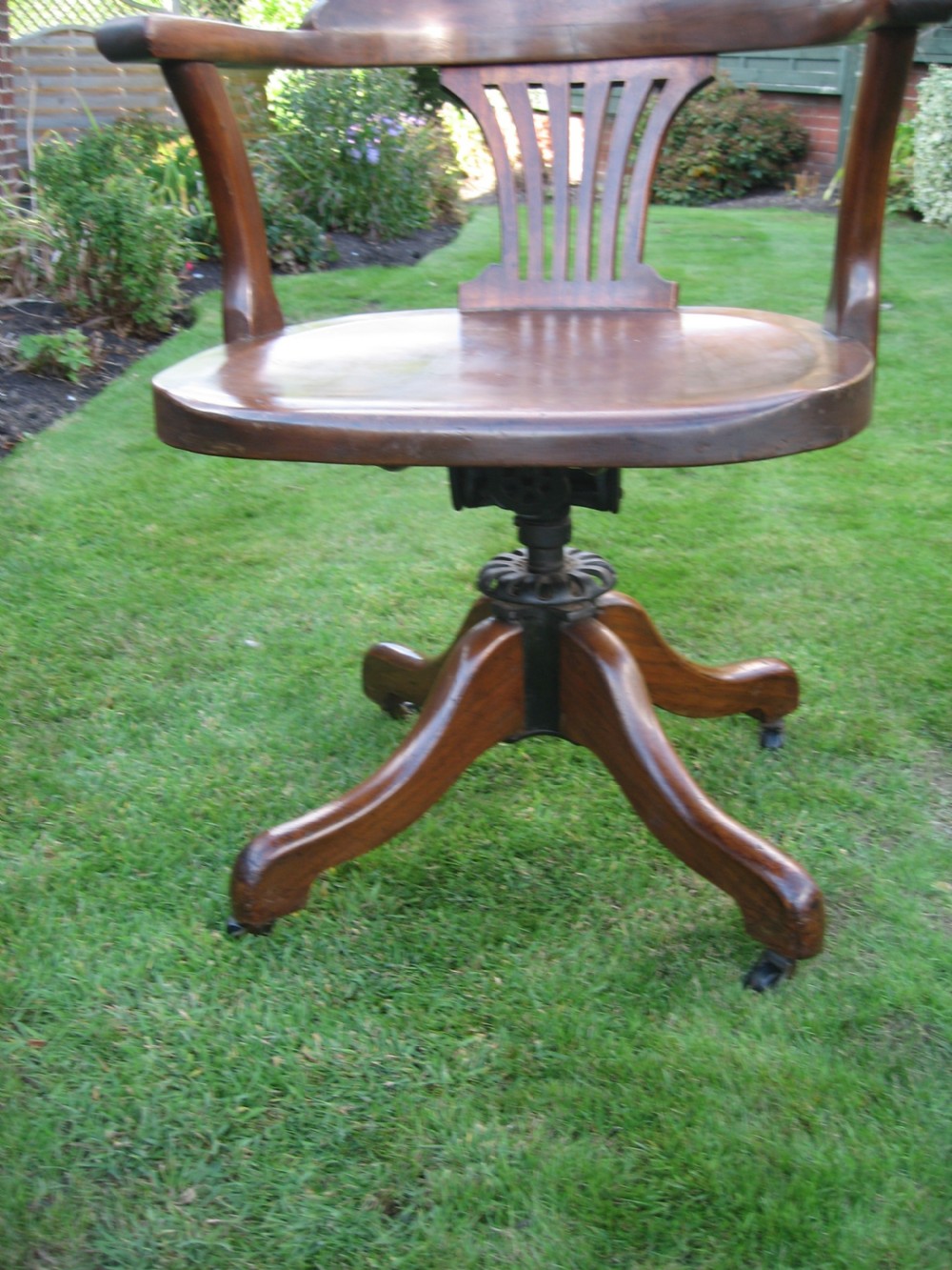 Mahogany  swivel office arm chair View III