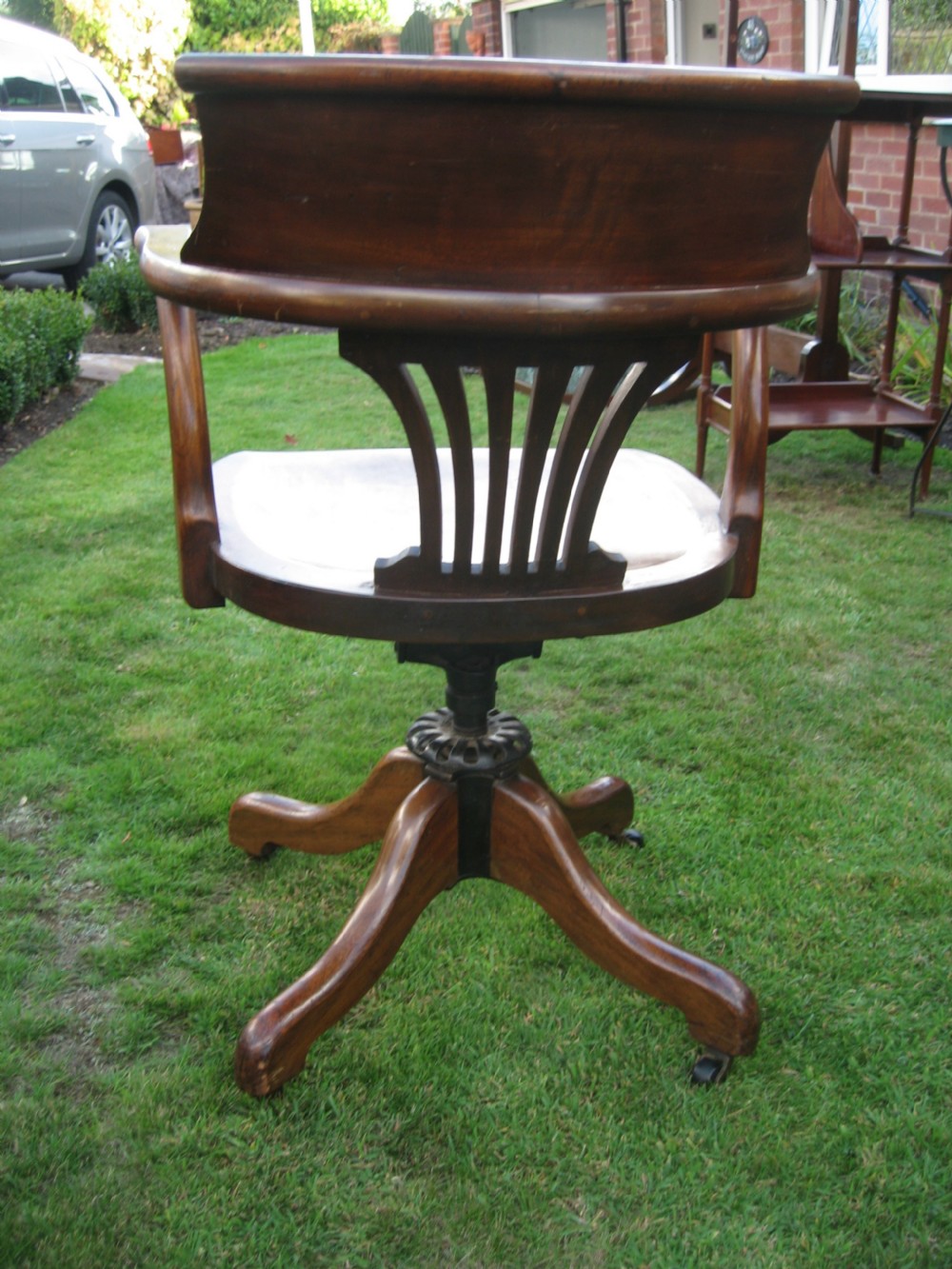 Mahogany  swivel office arm chair View IV