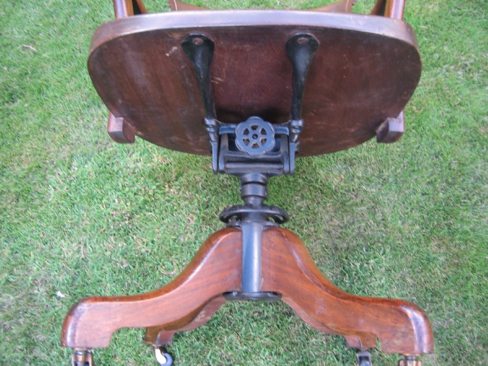 Mahogany  swivel office arm chair View V