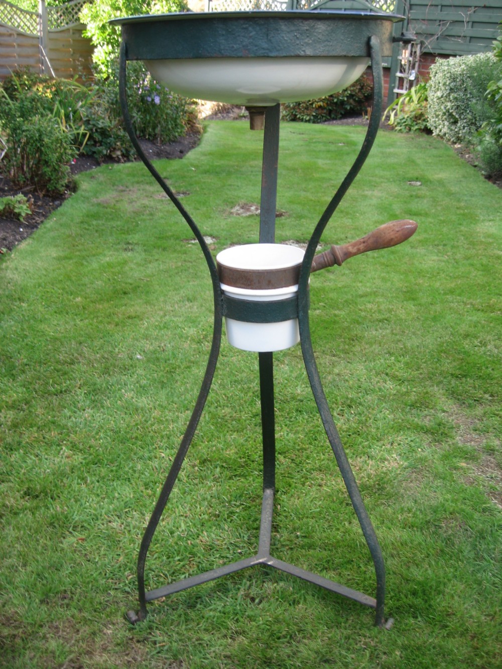  Rustic enamel , iron wash stand View II