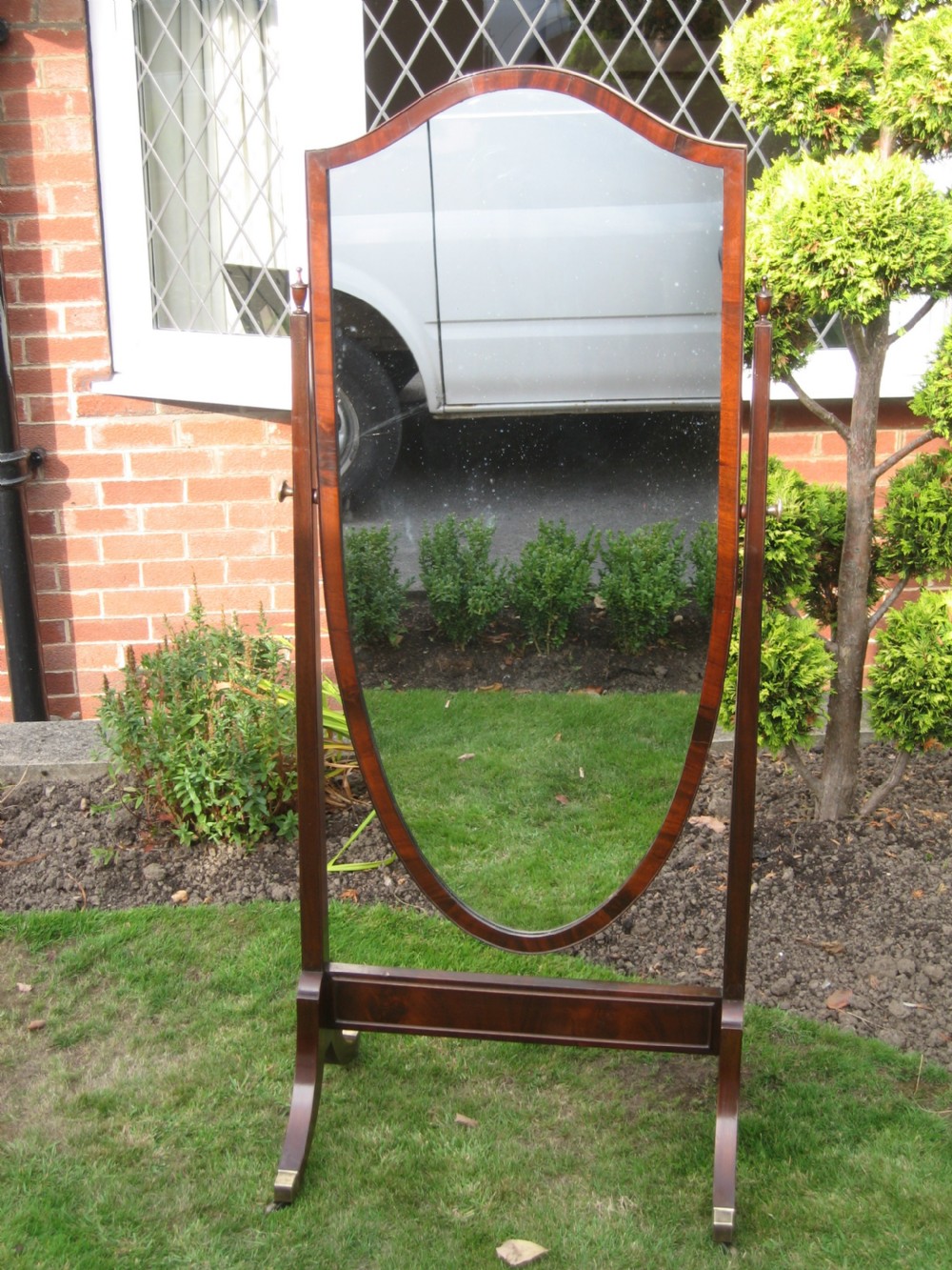 Regency style mahogany cheval  mirror