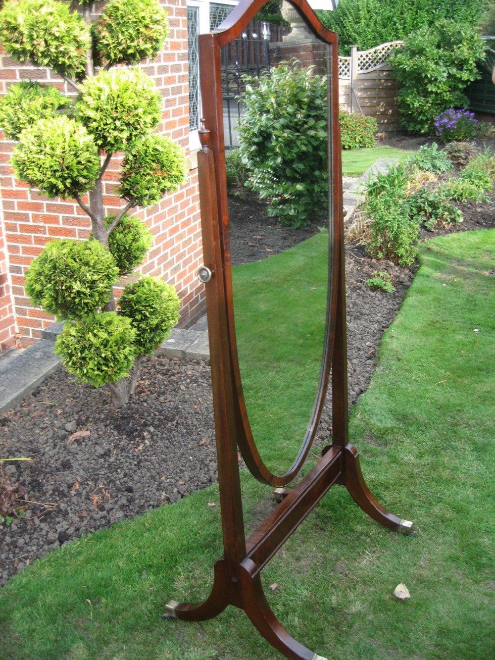 Regency style mahogany cheval  mirror View IV