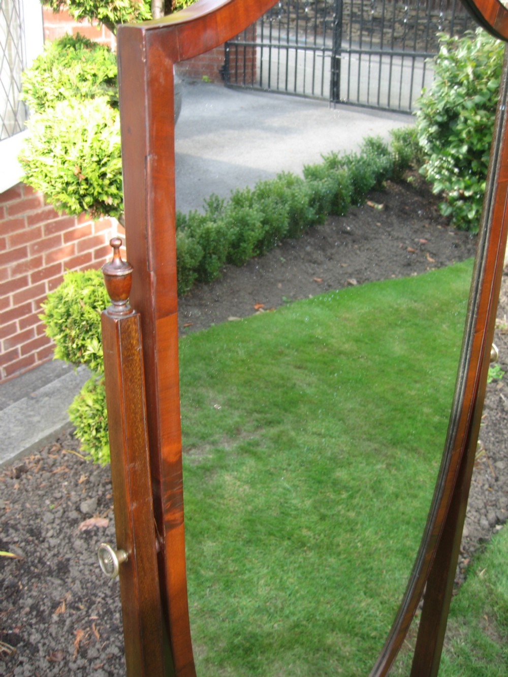 Regency style mahogany cheval  mirror View V