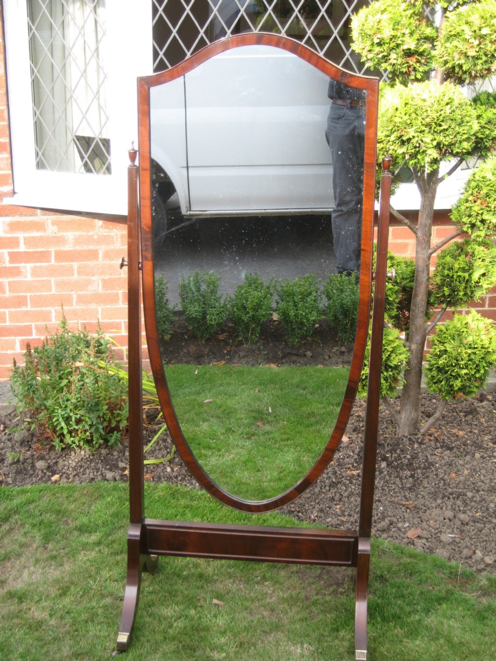 Regency style mahogany cheval  mirror View VII