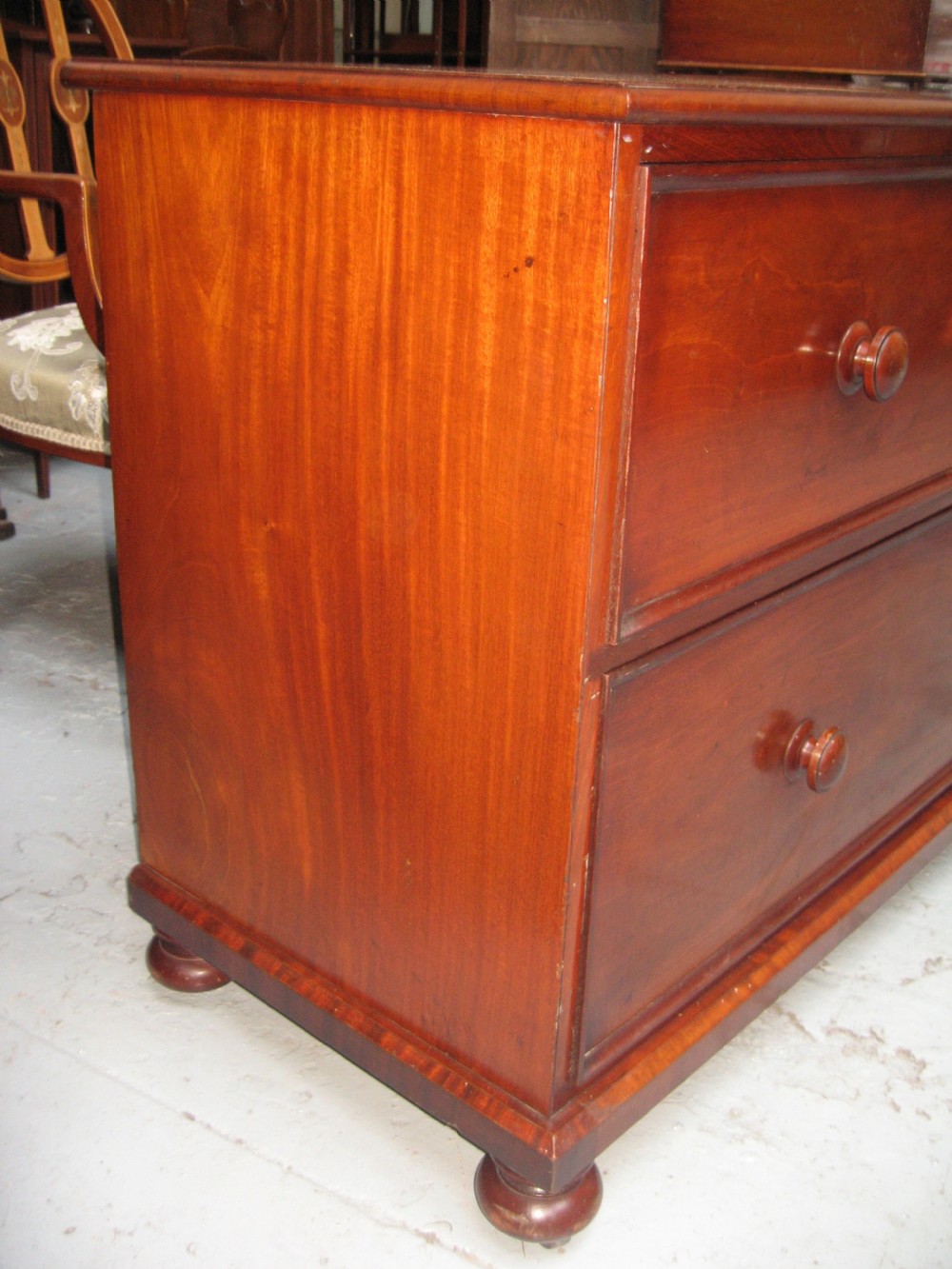 Victorian low mahogany chest of drawers View II
