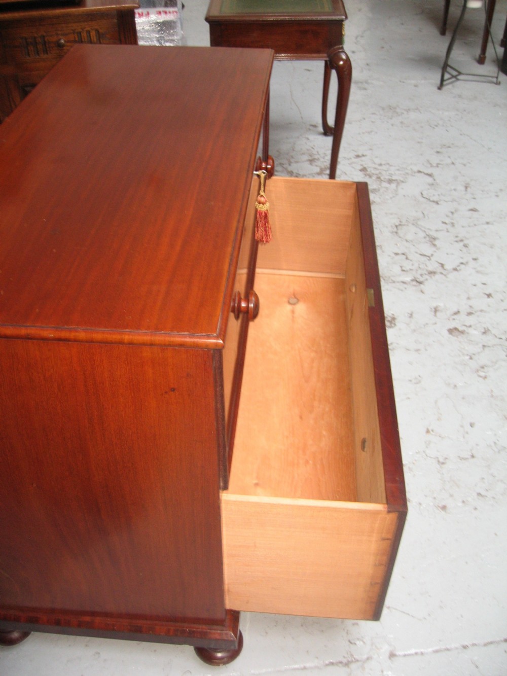 Victorian low mahogany chest of drawers View VI