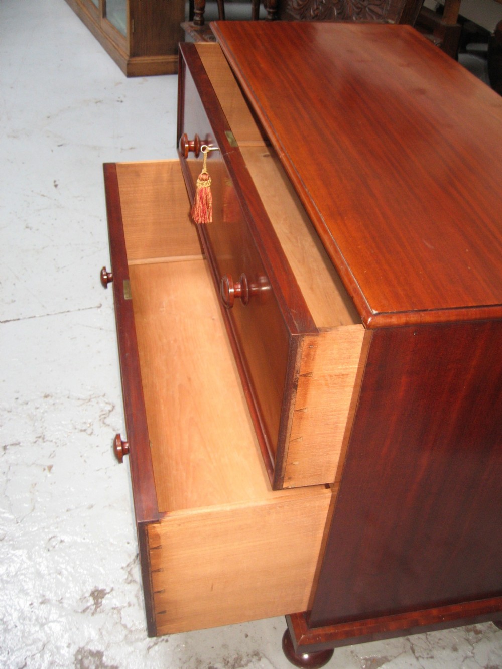 Victorian low mahogany chest of drawers View VII