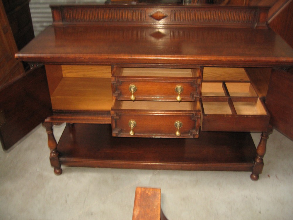 Oak sideboard dresser by Waring and Gillows View VI